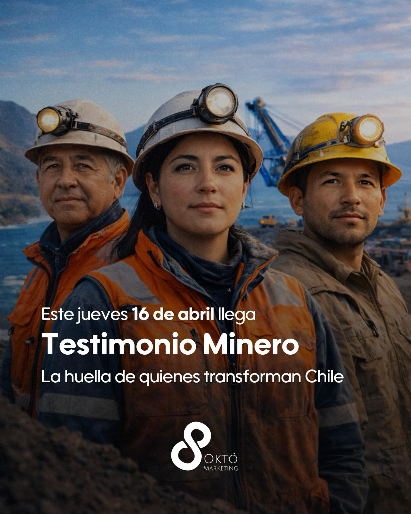 🌀Hay historias que no pueden quedar fuera del relato de una industria.

⚠️Este jueves 16 de abril comienza oficialmente Testimonio Minero: un espacio editorial dedicado a recoger la experiencia, la reflexión y la huella de quienes han dado forma a la minería chilena.

Abrimos esta primera etapa con una voz que inaugura el proyecto y marca el tono de lo que viene.

Porque toda transformación deja huella.
Y algunas merecen ser escuchadas.
Testimonio Minero: La huella de quienes transforman Chile.
🇨🇱

#TestimonioMinero #Minería #IndustriaMinera #OktóMarketing #chilemineria